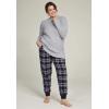 ellos Plus Size Plaid Flannel Sleep Pants(Red Tartan Plaid)