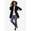 ellos Women’s Plus Size Long Boyfriend Blazer Relaxed Fit Jacket Work & Casual(Black)