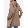 ellos Women’s Plus Size Long Zip Front Hoodie French Terry Long Oversized Lightweight Jacket(Dark Taupe)