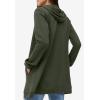 ellos Women’s Plus Size Long Zip Front Hoodie French Terry Long Oversized Lightweight Jacket(Deep Olive)