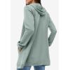 ellos Women’s Plus Size Long Zip Front Hoodie French Terry Long Oversized Lightweight Jacket(Grey Spruce)