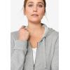 ellos Women’s Plus Size Long Zip Front Hoodie French Terry Long Oversized Lightweight Jacket(Grey Spruce)