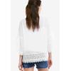 ellos Women’s Plus Size Sheer Lace Trim wrap Cardigan Oversized(White)