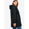 ellos Women’s Plus Size Zip-Front Hoodie With Zip Pockets French Terry Long Oversized Jacket(Black)