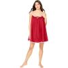 Amoureuse Plus Size Babydoll Ruffle Gown(Classic Red)