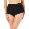 Amoureuse Plus Size Nylon Mesh Rumba Boy Short(Black)