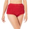 Amoureuse Plus Size Nylon Mesh Rumba Boy Short(Classic Red)