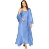 Amoureuse Plus Size The Luxe Satin Long Peignoir Set(French Blue)