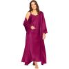 Amoureuse Plus Size The Luxe Satin Long Peignoir Set(Pomegranate)