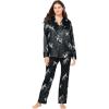 Amoureuse Plus Size The Luxe Satin Pajama Set(Black)