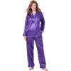 Amoureuse Plus Size The Luxe Satin Pajama Set(Plum Burst)