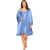 Amoureuse Plus Size The Luxe Satin Short Peignoir Set(French Blue)