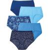 Comfort Choice Plus Size Cotton Brief 5-Pack(Evening Blue Dot Pack)