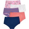 Comfort Choice Plus Size Full Coverage Stretch Cotton Brief 5-Pack(Bouquet Pack)