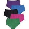 Comfort Choice Plus Size Full Coverage Stretch Cotton Brief 5-Pack(Bright Pack)