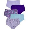 Comfort Choice Plus Size Full Coverage Stretch Cotton Brief 5-Pack(Tulip Pack)