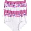Comfort Choice Plus Size Full Coverage Stretch Cotton Color Block Brief 3-Pack(Pretty Orchid Assorted)