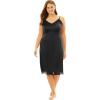 Comfort Choice Plus Size Full Slip Double Skirted(Black)