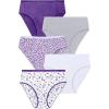 Comfort Choice Plus Size Hi-Cut Cotton Brief 5-Pack(Stamped Heart Pack)