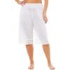 Comfort Choice Plus Size Snip-To-Fit Culotte(White)