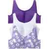 Comfort Choice Women’s Plus Size 3-Pack Cotton Wireless Bra(Plum Burst Assorted)