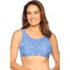 Comfort Choice Women’s Plus Size Cotton Back-Close Wireless Bra(French Blue Stars)