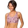 Comfort Choice Women’s Plus Size Cotton Back-Close Wireless Bra(Shell Pink Animal)
