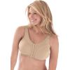 Comfort Choice Women’s Plus Size Cotton Front-Close Wireless Bra(Nude)