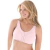 Comfort Choice Women’s Plus Size Cotton Front-Close Wireless Bra(Shell Pink)
