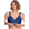 Comfort Choice Women’s Plus Size Easy Enhancer Front Close Wireless Posture Bra(Evening Blue)