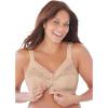 Comfort Choice Women’s Plus Size Easy Enhancer Front Close Wireless Posture Bra(Nude)