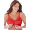 Comfort Choice Women’s Plus Size Easy Enhancer Front Close Wireless Posture Bra(Soft Geranium)