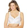 Comfort Choice Women’s Plus Size Easy Enhancer Front Close Wireless Posture Bra(White)