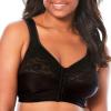 Comfort Choice Women’s Plus Size Easy Enhancer Front-Close Wireless Bra(Black)
