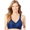 Comfort Choice Women’s Plus Size Easy Enhancer Front-Close Wireless Bra(Evening Blue)