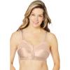 Comfort Choice Women’s Plus Size Easy Enhancer Front-Close Wireless Bra(Nude)