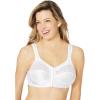 Comfort Choice Women’s Plus Size Easy Enhancer Front-Close Wireless Bra(White)