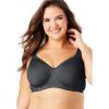 Comfort Choice Women’s Plus Size Underwire Microfiber T-Shirt Bra(Black)