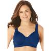 Comfort Choice Women’s Plus Size Underwire Microfiber T-Shirt Bra(Evening Blue)