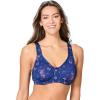 Comfort Choice Women’s Plus Size Underwire Microfiber T-Shirt Bra(Evening Blue Butterfly)