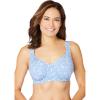 Comfort Choice Women’s Plus Size Underwire Microfiber T-Shirt Bra(French Blue Batik Floral)