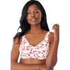 Comfort Choice Women’s Plus Size Underwire Microfiber T-Shirt Bra(Ivory Floral)