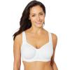 Comfort Choice Women’s Plus Size Underwire Microfiber T-Shirt Bra(White)