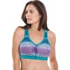 Comfort Choice Women’s Plus Size Wireless Front-Close Lounge Bra(Multi Ombre Butterfly)