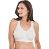 Comfort Choice Women’s Plus Size Wireless Front-Close Lounge Bra(White)