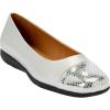 Comfortview Women’s Wide Width The Fay Flat(Silver)