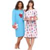 Dreams & Co. Plus Size 2-Pack Long-Sleeve Sleepshirt(Glass Blue Mugs)