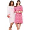 Dreams & Co. Plus Size 2-Pack Long-Sleeve Sleepshirt(Pink Let It Snow)