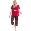 Dreams & Co. Plus Size 2-Piece Capri PJ Set(Classic Red Plaid)