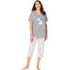 Dreams & Co. Plus Size 2-Piece Capri PJ Set(Heather Grey Spring Dog)